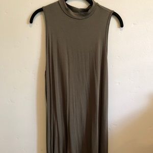 Olive Green High Neck Dress